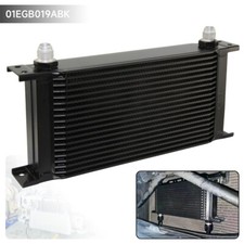 19 Row 8AN Universal Engine Transmission Oil Cooler 3/4"UNF16 AN-8 Black