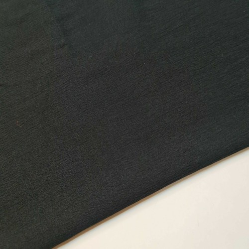 Black crinkle crepe plain - black,