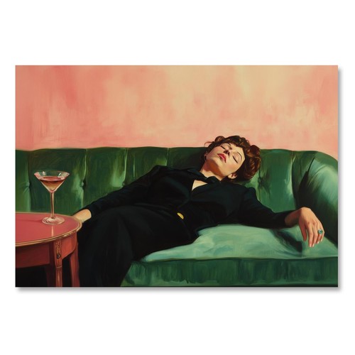 Vintage woman couch with - on,