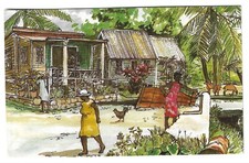 BARBADOS - SANDBOX AVENUE 1989 Art Postcard