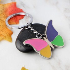 Colourful Tropical Butterfly Crystal Diamante Bag Charms Handbag Keyring Pendant