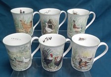 Royal Kendal Fine Bone China - Alex Williams Set of 6 - Country  Feathers Mugs