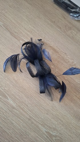 Navy blue fascinator - blue,