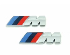 2x BMW M Sport Emblem Chrome Silver Sticker Side Wing Fender Badge 45x15mm