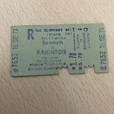 Railway.   TICKET,   (.  Exmouth. To. Paignton. 73.    )