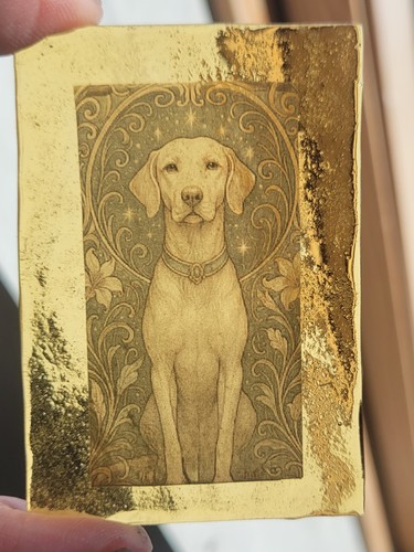 Stained glass labrador - glass,