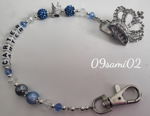 Personalised bling dummy clip - personalised,