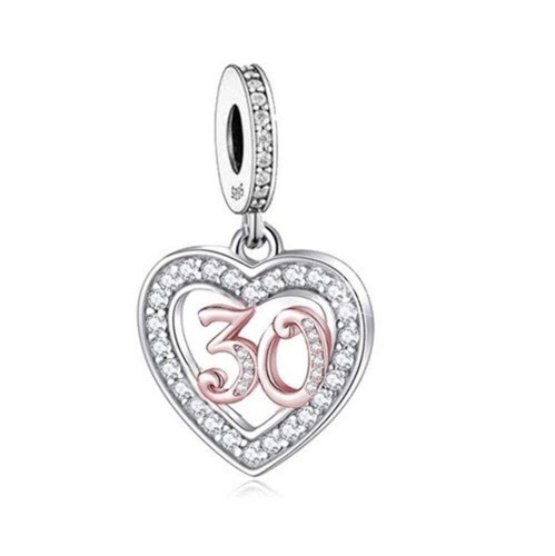 S925 silver rose gold 30th - silver, &