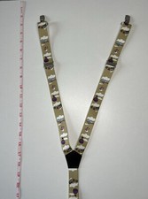 boys/girls suspenders multicoloured printed uniform rubber metal clasps train