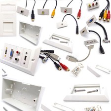 Multimedia Modular Wall Socket Faceplate Network HDMI VGA PHONO 3.5mm USB RJ45