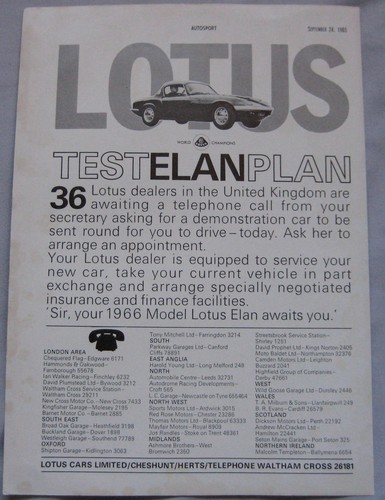 1965 lotus elan - lotus, original