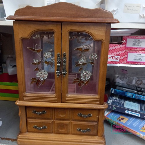 Vintage wooden jewelry armoire - vintage,