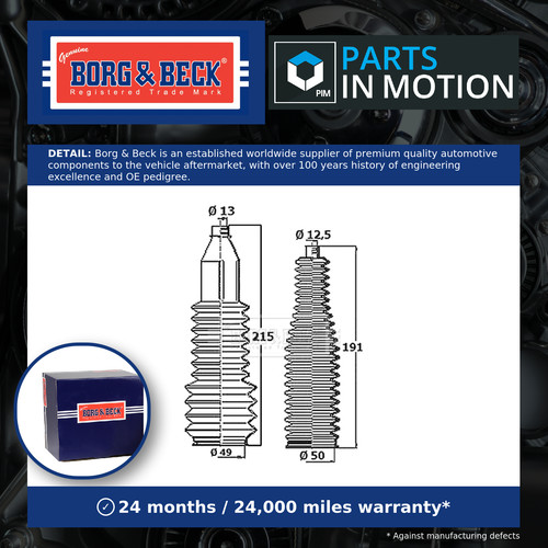 Steering rack boot - fits, smart
