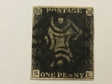 old stamp  GREAT BRITAIN PENNY BLACK
