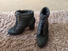 Ladies Black Faux Leather Wide