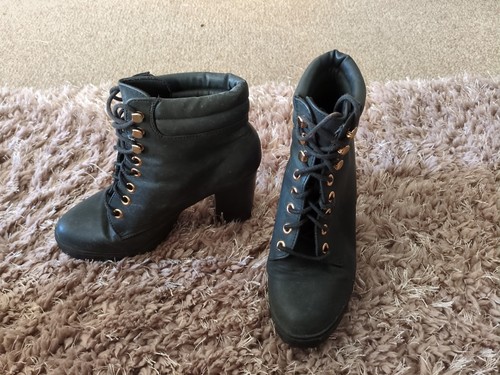 Ladies black faux leather wide - faux,