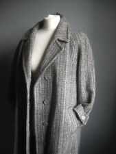 VINTAGE LONG TWEED COAT  TRENCH 12 10 BLOGGER grey 100% pure new wool BEATTIES