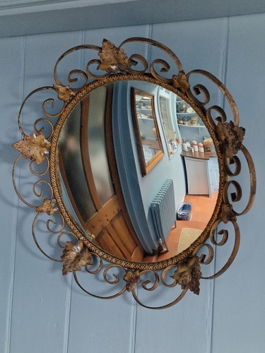 Convex mirror vintage gold - vintage,