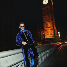 Mens Blue Tracksuit Set Luxury