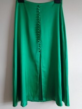 ZARA GREEN MIDI SKIRT WITH