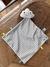 NUBY cloud comforter soft toy grey stripe blankie white Soother Plush bnwot