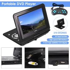 Multi Region 9" Portable In Car DVD Player Rechargeable Swivel Screen UK