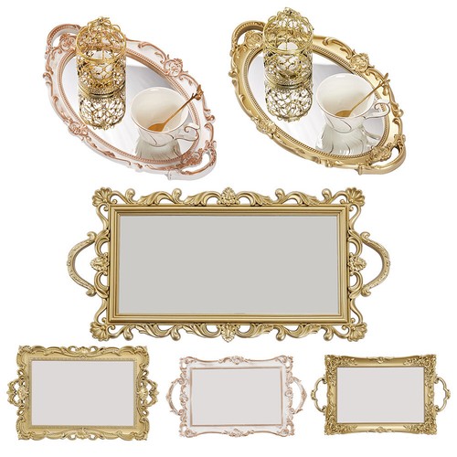 Mirror base candle plate tray - mirror,
