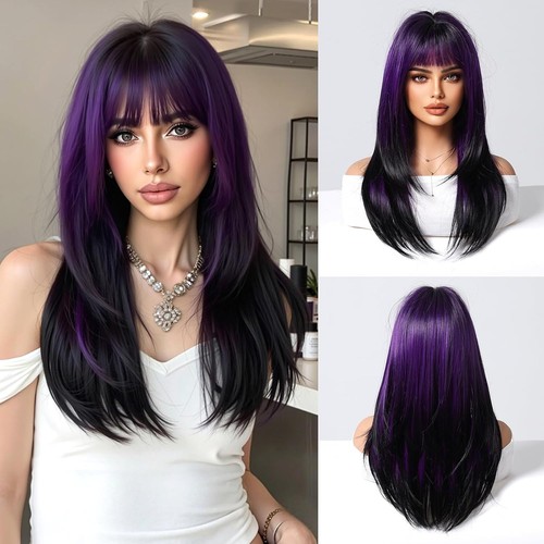 Esmee long straight purple - straight,