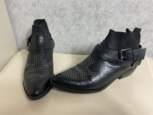 Bershka black studded ankle - black,