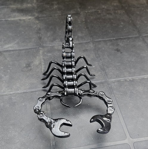 Black handmade metal scorpion - black,