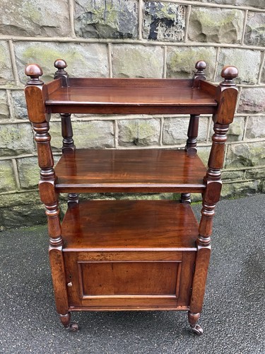 Antique slim mahogany trolley - antique,