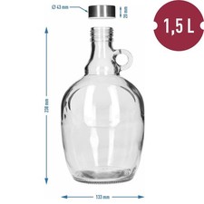 1.5L Dama Glass Demijohn with