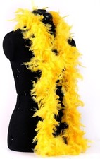 Trimits Marabou Boa Feather Trim Hem Fancy Dress 1.8m x 12cm Yellow PACKING OPEN