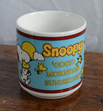 Snoopy Woodstock Mug Vintage Peanuts Cup Ceramic "Good Morning Sunshine"