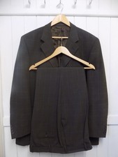 mens ROHAN BROWN CHECK WOOLBLEND SUIT SIZE 48"L CHEST 42" WAIST 34" LEG