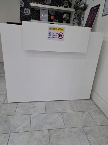 Wooden reception desk with - reception,