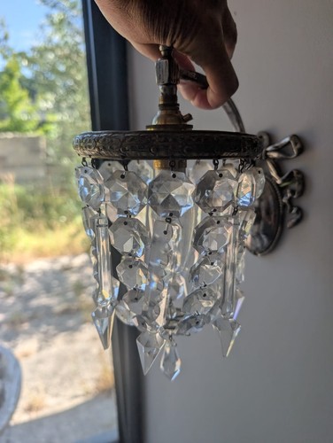 Antique crystal basket - antique, wall