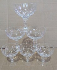6 x  'BEAU'  CHAMPAGNE COUPE GLASSES - 10cm Tall x 9cm Diameter 
