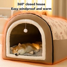 Indoor Warm Dog House With Cushion Removable Washable Comfortable Pet Sleeping