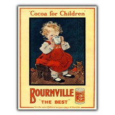 CADBURY'S BOURNVILLE Cocoa CHOCOLATE SIGN METAL WALL PLAQUE Advert Kitchen