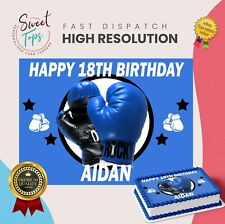 Boxing Personalised Rectangle Edible Birthday Cake Topper Cake Decoration Sports