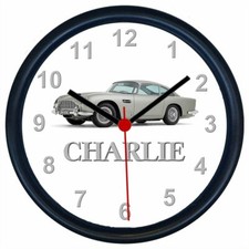 Personalised Wall Clock for ASTON MARTIN DB5 Enthusiasts