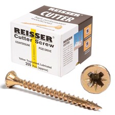 Reisser Countersunk Cutter Wood Screws | Non-Split Thread | Yellow Tropicalized