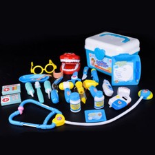 25Pcs Doctor Medical Play Set Toy Nurse Carry Box Kid Role Play Pretend Kit Case