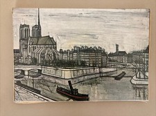 Bernard Buffet Print Paris, La Cite Notre Dame 1956 Wrapped Canvas 7”H x10.25”W