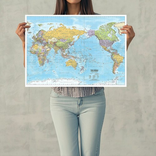 Large world map political - world,