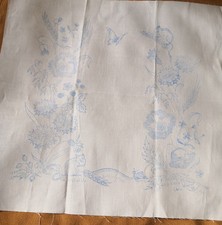 STAMPED LINEN CUSHION PANEL with COUNTRYSIDE DESIGN ready to embroider