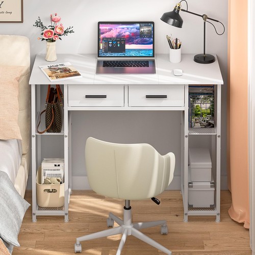 White computer desk - white, with