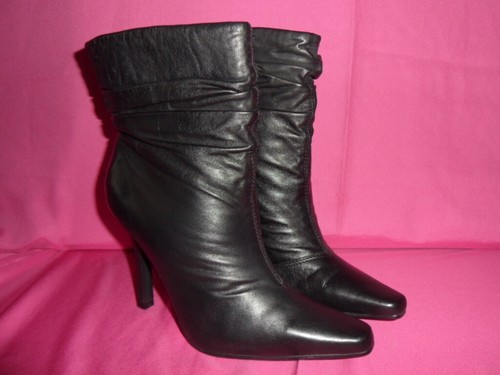 New black 100 leather slouch - black,