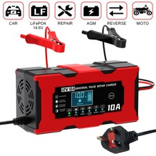 12V 10A Car Battery Charger Pulse Repair Smart Battery Charging Lithium Charger